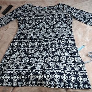 Black and White Patterned Dress